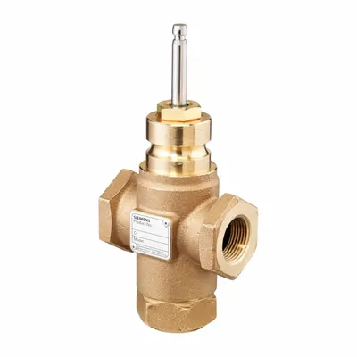 Siemens Hydronic Globe Valve: 3-Way, 6.3 CV Flow, 45,720 in Female NPT, Bronze Body - 3-Way NPT Connection Globe Valves