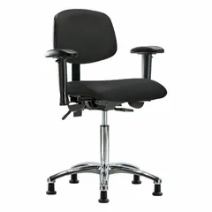 Vinyl Lab Chair with Arms, Adjustable Height 21 1/2" - 29", Aluminum Base