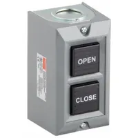 DAYTON Control Station: (2) Push Buttons, 0 Pilot Lights, 2NO, Open/Close, (2) Momentary