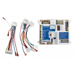 This integrated furnace control board operates on 25V AC and is designed to control gas valves. It serves as a direct OEM replacement for Carrier brand furnaces. Suitable for use in residential heating systems requiring a 25V control board.