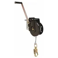 FALLTECH Confined Space Winch: 620 lb Winch Wt Cap, 60 ft Cable Lg, Steel, Swivel Snap Hook, Manual (MPN 7293M)