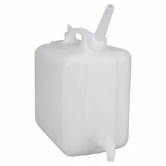 Rectangular Carboy, 5 gal, HDPE, White, with Spigot/Spout