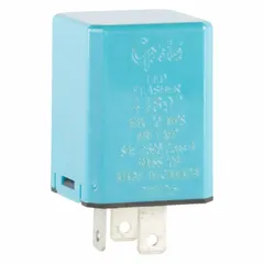 This flasher relay operates at 12V DC with a 20 A current rating and a flash rate of 60 to 120 per minute. It features a single terminal and is designed for use in automotive turn signal and hazard light systems. Compatible with most Dodge, Ford, Honda, Mitsubishi, Nissan, and Subaru vehicles.