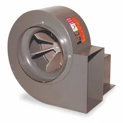 Direct-drive blower with a 13 1/2-inch wheel, operating at 1,725 RPM fan speed and delivering airflow from 1,181 cfm to 3,393 cfm. Suitable for industrial ventilation, exhaust, and air movement in factories, warehouses, and commercial facilities.