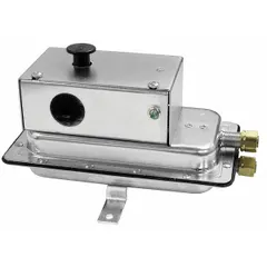 Auto reset adjustable set-point air pressure switch with SPDT switching, 120V AC, and adjustable range of 0.4 in wc to 12 in wc. Features a conduit box enclosure and integral compression connection. Used for pressure monitoring and control in HVAC, combustion safety, and process control applications.