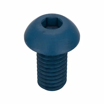 METRIC BLUE Socket Head Cap Screw: M6x1.00 Thread Size, 12 mm Lg, Button, Blue Phosphate - Button Head Socket Cap Screws