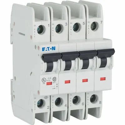 IEC FAZ-C7/4-NA C-Curve 4-Pole UL489 Miniature Circuit Breaker, 7 A - C-Curve, 4-Pole UL489 DIN Rail-Mount Miniature Circuit Breakers