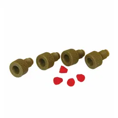This polypropylene replacement tube fitting is designed for use with HPLC stainless steel manifolds. It serves as a direct replacement component for maintaining waste can manifold systems in analytical laboratories, ensuring secure connections during solvent disposal.