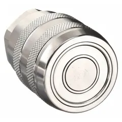 This 71 Series hydraulic quick-connect coupling body features a 316 stainless steel body and a nitrile seal. Designed for industrial fluid-handling applications requiring corrosion resistance and secure connections, it is suitable for use in hydraulic systems, pneumatic lines, and fluid transfer.