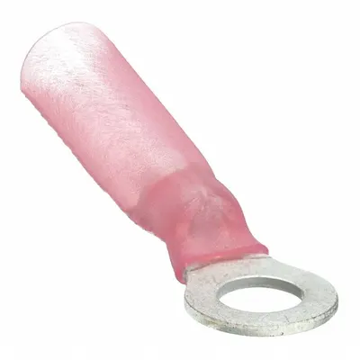 OEM Ring Terminal: Red, Heat Shrink Insulation, #8 Stud Size - Insulated Ring Terminals with Heat Shrink