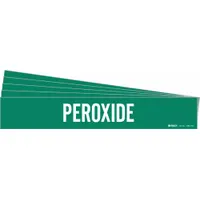 Pipe Marker: Peroxide, Green, White, Fits 8 in and Larger Pipe O.D., 1 Pipe Markers, 5 PK (MPN 7398-1HV-PK)