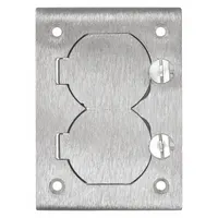 HUBBELL WIRING DEVICE-KELLEMS Floor Box Cover: Rectangular, Silver, Aluminum, Brushed (MPN SA3825)