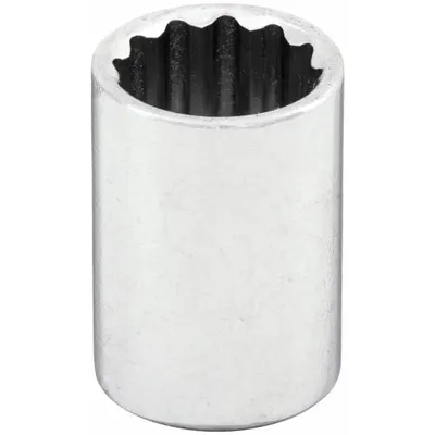 WESTWARD Socket: Metric, 1/4 in Drive Size, 12 mm Socket Size, 12-Point, Std, Chrome - 1/4" Drive Hand Sockets