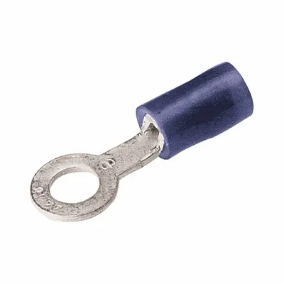 BURNDY Nylon Ring Terminal For 16 - 14 AWG: Blue, Nylon Insulation, #3/#4 Stud Size - Insulated Ring Terminals