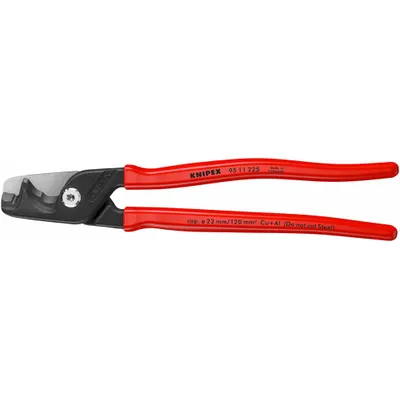KNIPEX StepCut XL Cable Shear: Plastic Handle, Straight, 9 in Overall Lg - Electrical & Data Cable Cutters