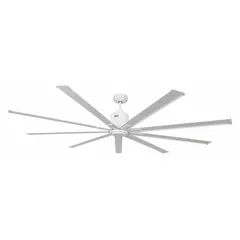 Single-phase, 120V AC industrial ceiling fan with a 0.5 A motor and six selectable speeds. Delivers airflow from 8,500 to 10,500 cfm for large commercial or warehouse spaces. Does not include a light kit.