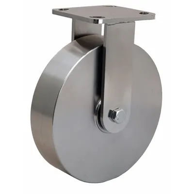 HAMILTON Plate Caster: Corrosion-Resistant, Rigid, Stainless Steel, 8 in Wheel Dia - Corrosion-Resistant Plate Casters