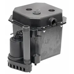 This 6-gallon sink drain pump system is designed for removing wastewater from sinks, basins, or low-lying drains where gravity drainage is not possible. It features a 1/2 hp motor, 115V AC, 4.9 A, and delivers 51 gpm flow rate at 10 feet of head. The piggyback vertical switch enables automatic operation. Suitable for transferring water to a higher drain or sewer line in commercial or industrial settings.