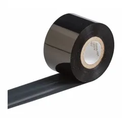 Black resin ribbon for BBP81 printer, 1 9/16 in x 984 ft. RoHS compliant with high temperature resistance. Used for industrial labeling such as asset tags, cable markers, and safety signs in demanding environments.