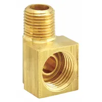 Flared Fitting Elbow: 3/8 in OD x 1/4 in Pipe Fitting Size, Threaded, 5/8"-18 Thread Size A, Brass (MPN 402X6)