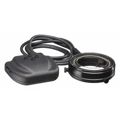 This screw-type ring light provides auxiliary illumination for microscopes. It includes three soft tip mounting screws and is compatible with lenses measuring 1.25 to 2.6 inches (66 mm). Suitable for enhancing specimen visibility during inspection or analysis.