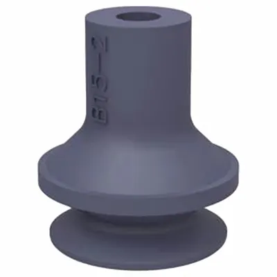 PIAB Vacuum Pad: Bellows, w/o Adapter, 7.11 mm Pad Dia, Food Grade Silicone Rubber - Bellows Type Food-Safe Vacuum Pads