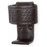 GOULD & GOODRICH, INC. Radio Pouch: Black, Leather, Basket Weave, Hook-and-Loop Closure (MPN B654W)