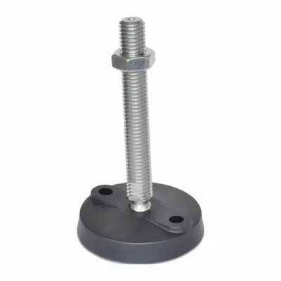 JW WINCO Male-End Leveling Mount: Swiveling Stud, M16 Thread Size, 80 mm - Vibration-Damping Male Leveling Mounts