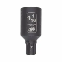 This 6-point deep impact socket has a 1 1/16 in SAE size and an overall length of 2 61/64 in. Designed for use with impact wrenches in fastening and loosening applications. Suitable for automotive repair, industrial maintenance, and assembly tasks.