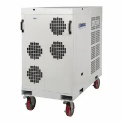 This heavy-duty portable air conditioner provides 135,000 BtuH of cooling for large indoor or outdoor spaces up to 6,000 sq ft. It operates on 230V AC and includes an air filter. Suitable for temporary or permanent cooling in industrial or commercial environments.
