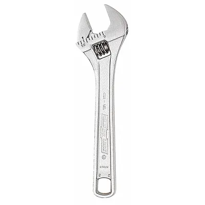 CHANNELLOCK Adjustable Wrench: Alloy Steel, Chrome, 4 1/2 in Overall Lg - General Purpose Adjustable Wrenches