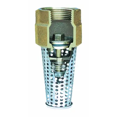 SIMMONS Foot Valve: Spring, Silicon Bronze, Inline, 1 1/2 in Pipe Size, FNPT, Pumps - Foot Valves