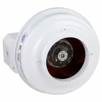 In-Line Duct Fan: 345 cfm Max., 6 in Duct, 116 W, 120V AC, 1 Ph, IP44, Plastic (MPN 56203)
