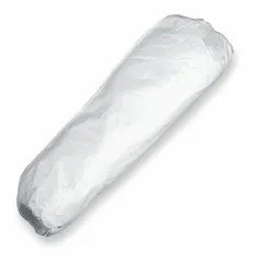 These 18-inch serged-seam sleeves are made from Tyvek 400, providing barrier protection against hazardous dry particulates and non-hazardous liquid splash or spray. White, 5.9 mil thick, supplied in a 200-pack. Suitable for use in cleanrooms, chemical handling, and industrial maintenance.