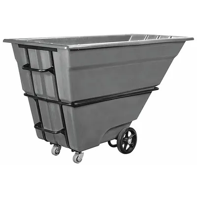 AKRO-MILS Steel-Reinforced Plastic Tilt Truck, 40.5 cu ft, 2000 lb, Gray - Steel-Reinforced Plastic Tilt Trucks