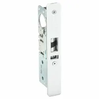 Aluminum deadlatch for commercial mortise lock applications. Used in industrial, warehouse, and institutional door hardware systems to provide secure latching