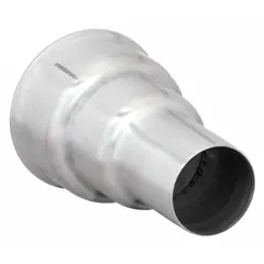 Reducer attachment for heat guns, designed to concentrate airflow onto a smaller area. Overall dimensions: 3/4 in length, 1 1/2 in width, 2 1/2 in height. Suitable for heat shrink tubing applications around wires or connectors.