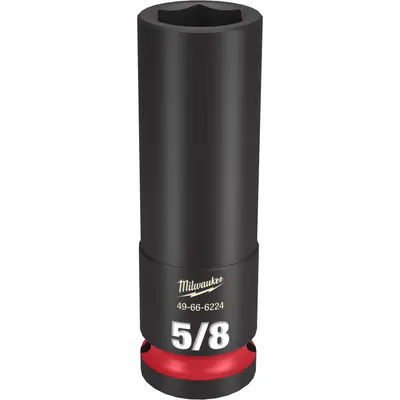 MILWAUKEE Deep Impact Socket: 1/2 in Drive Size, SAE, 5/8 in Socket Size, 6-Point - 1/2" Drive Impact Sockets