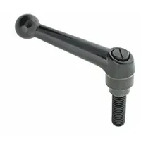 This ball-style adjustable handle features a zinc body with a steel threaded stud in #10-32 size and 1.57 in length. Designed for manual clamping, positioning, and adjustment on industrial machinery, jigs, and fixtures. Suitable for light-duty applications requiring frequent repositioning