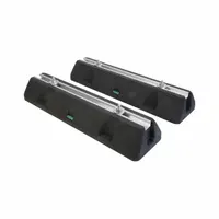 Black rectangular rubber mounting rail for mini-split condenser units. Provides a stable, vibration-dampening base to reduce noise and prevent direct ground contact. Suitable for residential and light commercial HVAC installations
