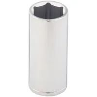 WESTWARD Socket: SAE, 3/8 in Drive Size, 13/16 in Socket Size, 6-Point, Deep, Chrome, Socket