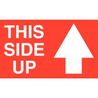 Instructional Handling Label: This Side Up, 3 in x 5 in, White, 500 Labels per Roll, 500 PK
