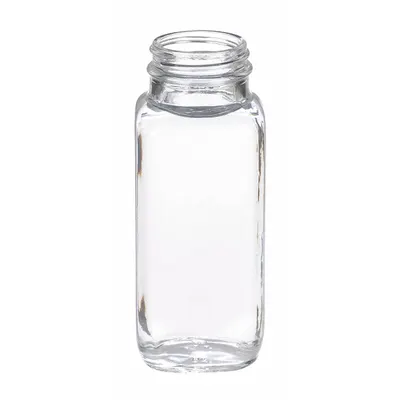 WHEATON Rectangular Glass Lab Bottle, 250 mL, 43-400 mm, Colorless - Rectangular Glass Lab Bottles