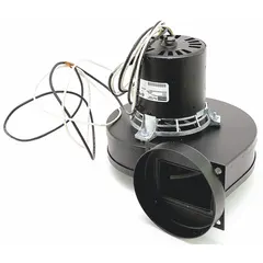 This MODINE draft inducer assembly operates on 115V AC and is designed for use in Modine furnaces. It draws combustion gases through the heat exchanger and exhausts them outdoors, ensuring proper airflow for efficient burner operation.