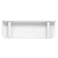 This end cap trim piece is a factory-specified component for refrigerators and freezers. It covers the end of a shelf or door to restore appearance and protect exposed edges during service or repair