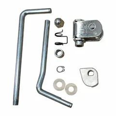 Replacement ratchet kit for adjusting and securing wheelchair leg rest pads. Compatible with ALCO-brand equipment. Serves as a service part for maintaining proper leg rest positioning.