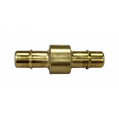 MEM-CO Barbed Fitting Coupling: 1/4 in ID x 1/4 in ID Size, Barbed x Barbed, Brass - Standard Brass Barbed Tube Fittings