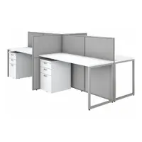 BUSH BUSINESS FURNITURE Modular Cubicle Workstation: 45 in Overall Ht, 119 in Overall Wd, White (MPN EOD660SWH-03K)