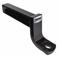 This Class V ball mount is constructed from steel with a Metal Shield finish for corrosion resistance. It has a 15 1/2 in overall length and accepts a 1 in diameter ball shank. Suitable for heavy-duty towing applications such as hauling trailers, boats, or equipment