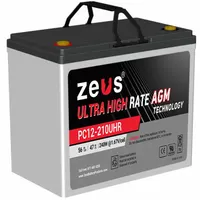 ZEUS BATTERY PRODUCTS Sealed Lead Acid Batteries: 12V DC, 56 Ah Capacity, 7.87 in Ht, 5.43 in Wd, M6 (MPN PC12-210UHR)